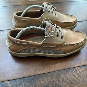 Sperry Top-Sider Boat‎ Shoes Mens Size 13 Tan Leather Mesh Deck Comfort